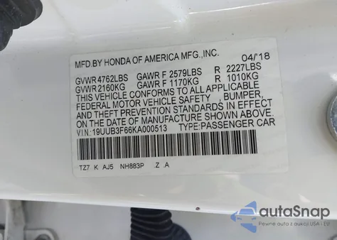 2019 Acura Tlx from USA, damaged, VIN 19UUB3F66KA000513